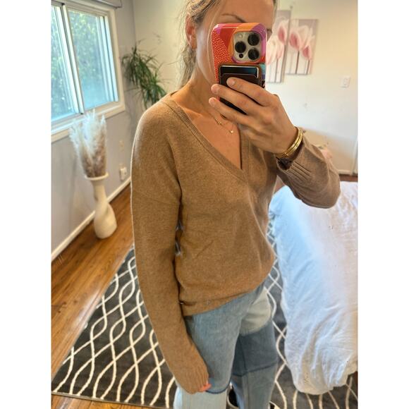 Zadig & Voltaire Vivi Ws Star Patch Cashmere Sweater Camel Color NWT Small - Picture 6 of 12